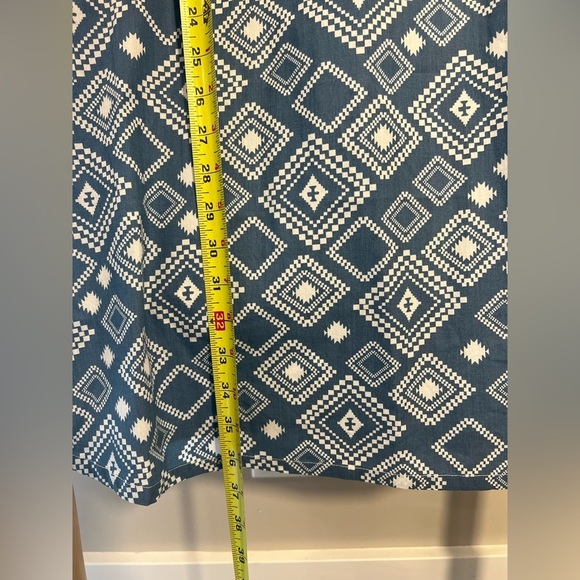 NWT Old Ranch M Organic Cotton Sleeveless Blue Geometric Pattern Tunic Dress - Picture 8 of 15